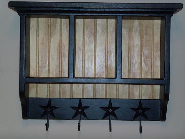 Black Cubby with Star Hooks